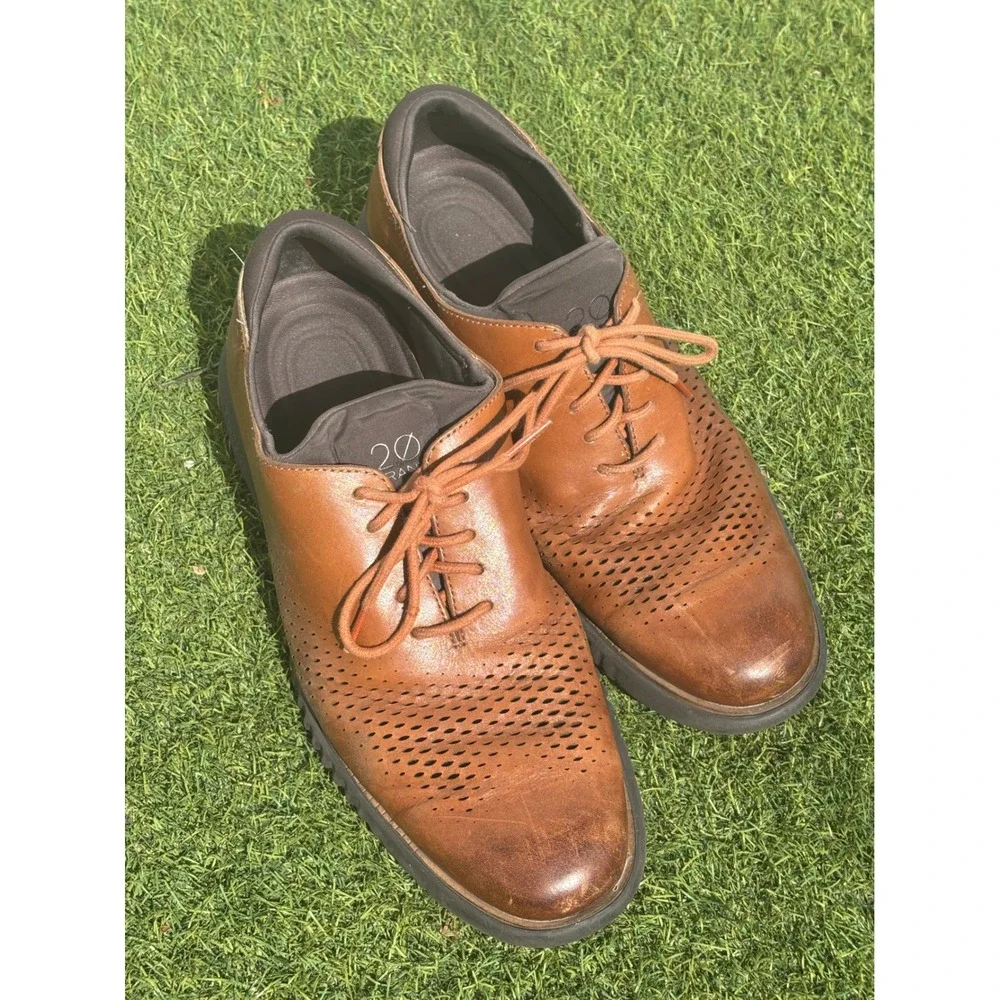 Cole Haan 2.ZERØGRAND Laser Wingtip Oxford British Tan Leather Men 10M